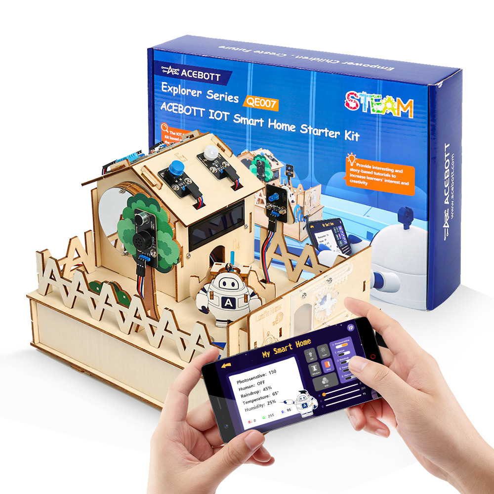 Home Automation Diy Kit - Acebott ชุดสมาร์ทโฮม DIY สำหรับชุด Arduino ชุดหุ่นยนต์สำหรับเริ่มโครงการอัตโนมัติชุดการเรียนรู้บ้านไม้สำหรับ